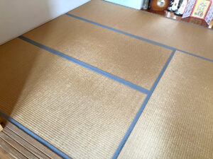 奈良市百楽園の縁なしカラー畳工事前の現調採寸写真