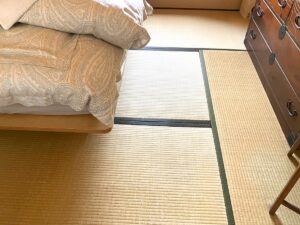 奈良市西へり無し半和紙カラー畳新調入替工事前の現調写真
