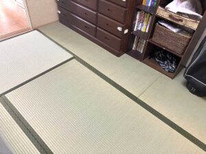 震災熊本八代のイグサ農家さん畳表で工事